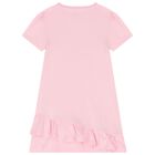 Girls Pink Cotton Ruffle Dress, 2, hi-res