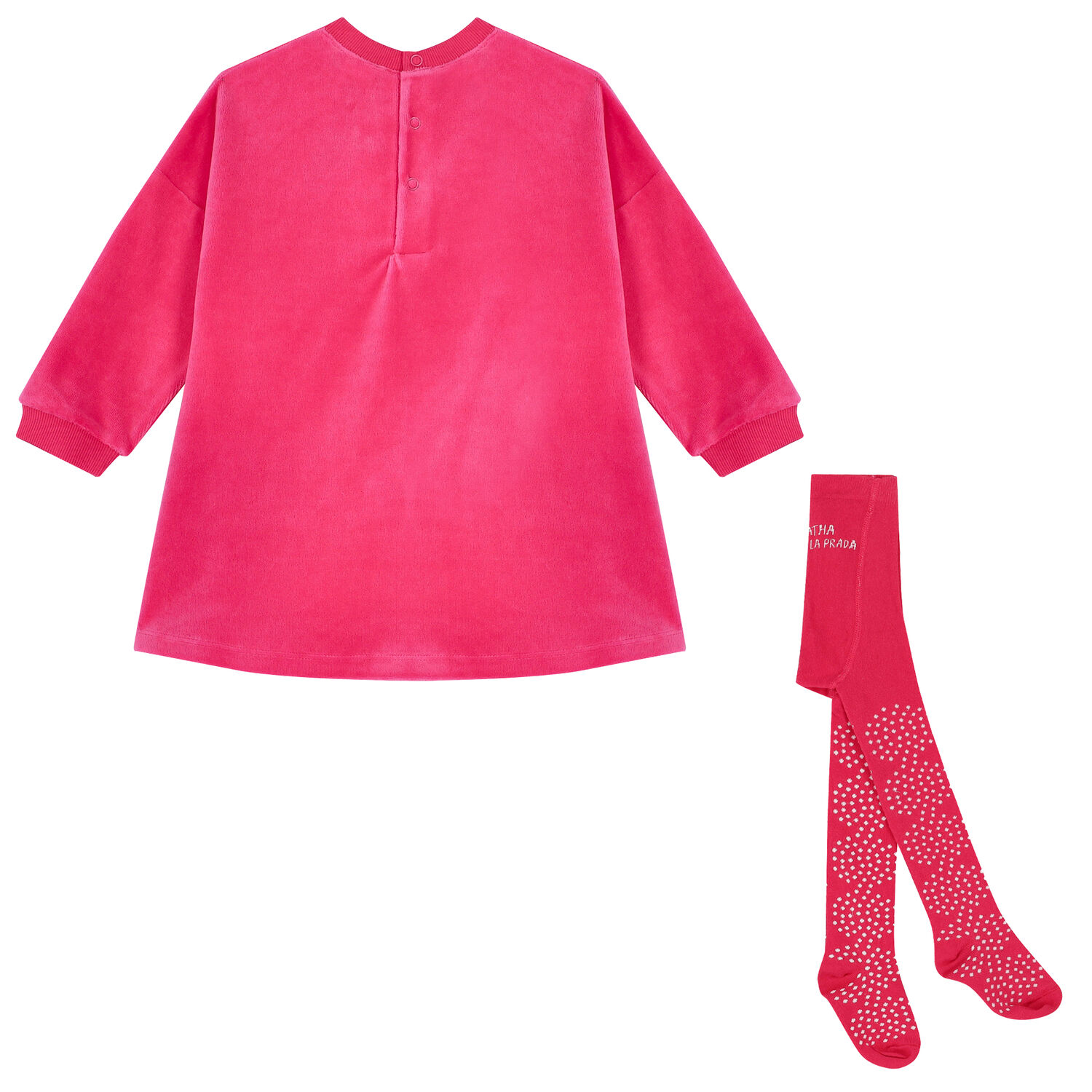 Girls Pink Heart Dress Set, 1, hi-res