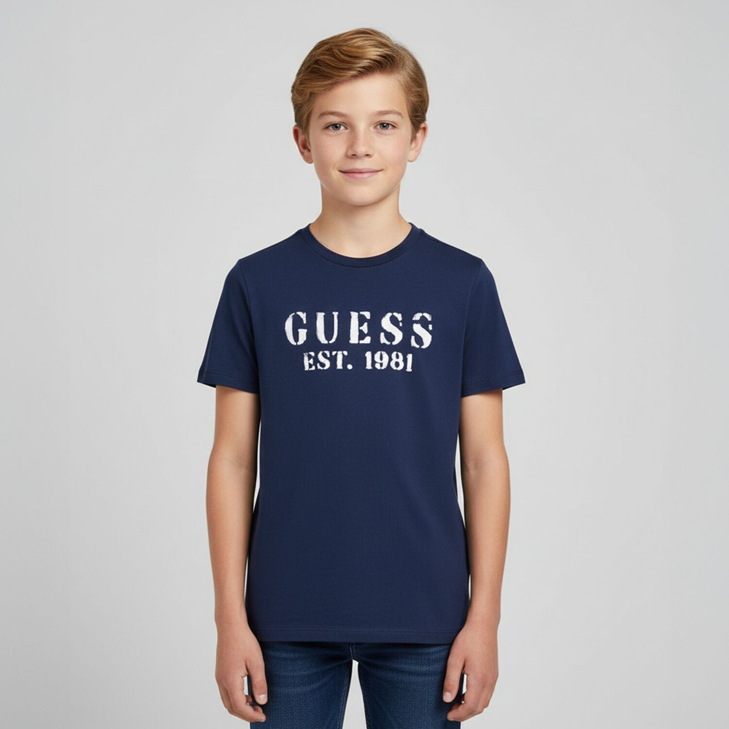 Boys Navy Blue Logo T-Shirt, 1, hi-res