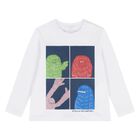 Younger Boys White Yeti Long Sleeve Top, 1, hi-res