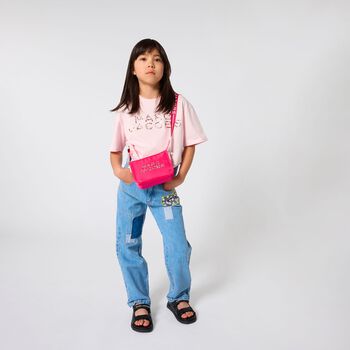 Girls Pink Logo Rhinestone T-Shirt