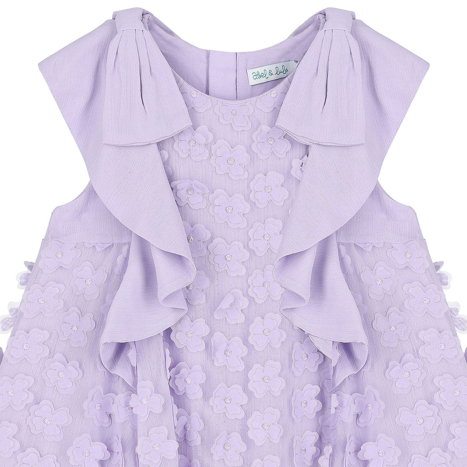 Girls Lilac Flowers Chiffon Dress, 2, hi-res image number null