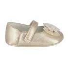 Baby Girls Gold Flower Pre Walker Shoes, 1, hi-res