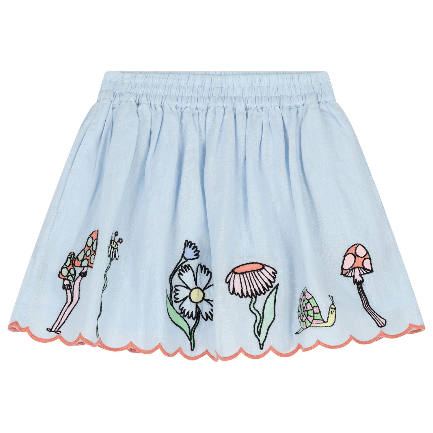 Girls Blue Flower Skirt, 1, hi-res image number null