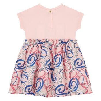 Younger Girls Pink Ribbon Dress