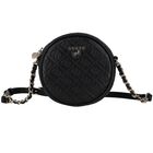 Girls Black Logo Shoulder Bag, 2, hi-res