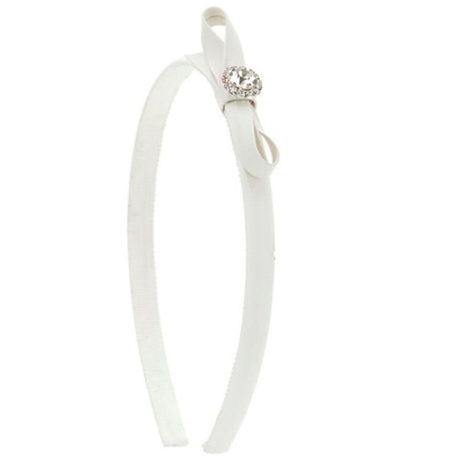 Girls White Bow Headband, 4, hi-res