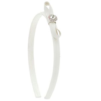 Girls White Bow Headband