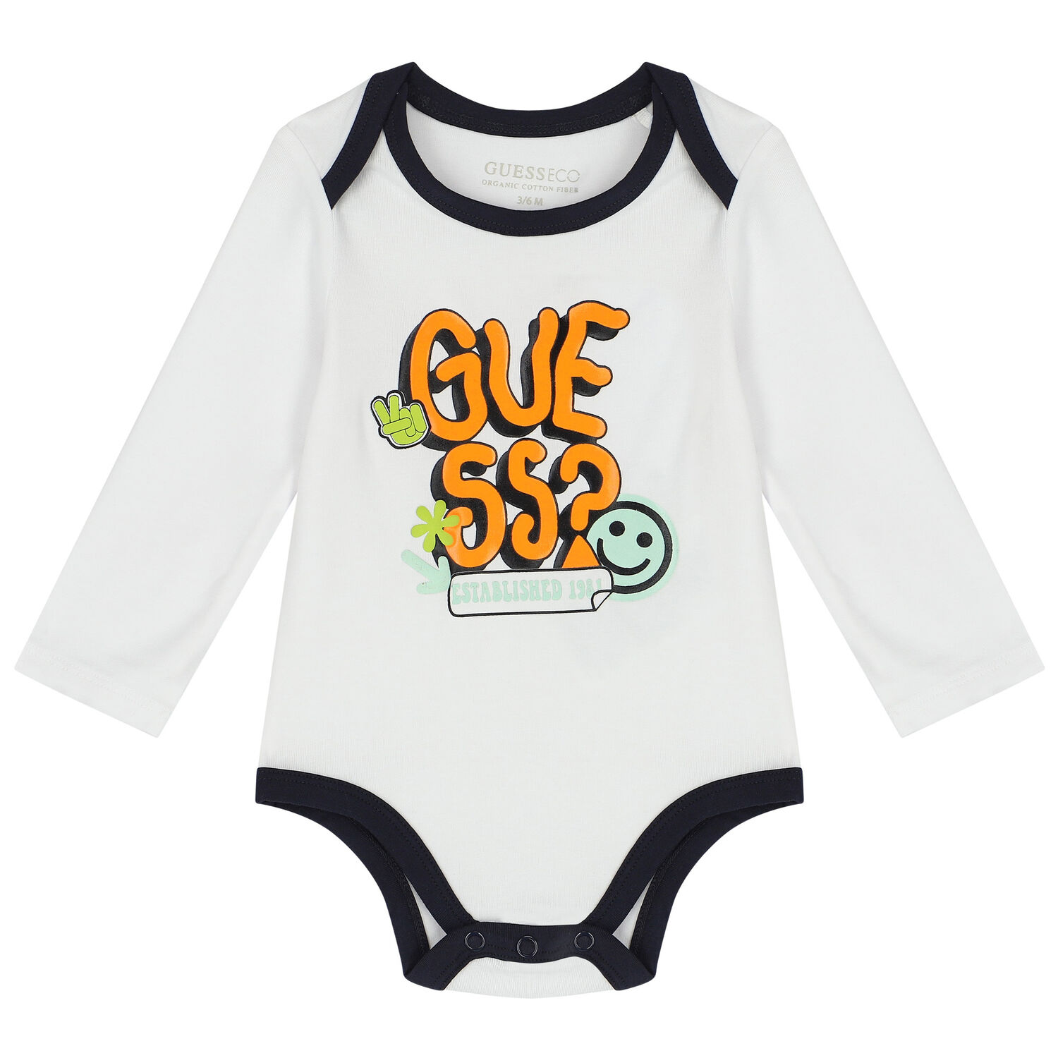 Baby Boys White & Navy Blue Logo Bodysuits (3-Pack), 1, hi-res image number null
