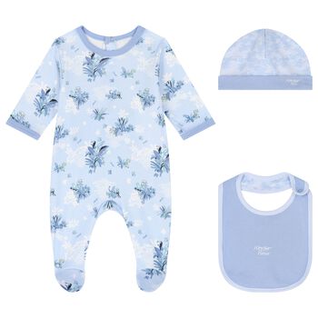 Baby Boys Blue Logo Babygrow Gift Set