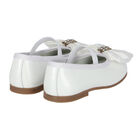 Girls White Bow Leather Shoes, 1, hi-res