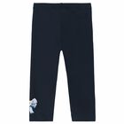 Younger Girls Navy Blue Leggings, 1, hi-res