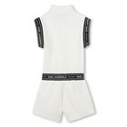 Girls White Logo Playsuit, 1, hi-res