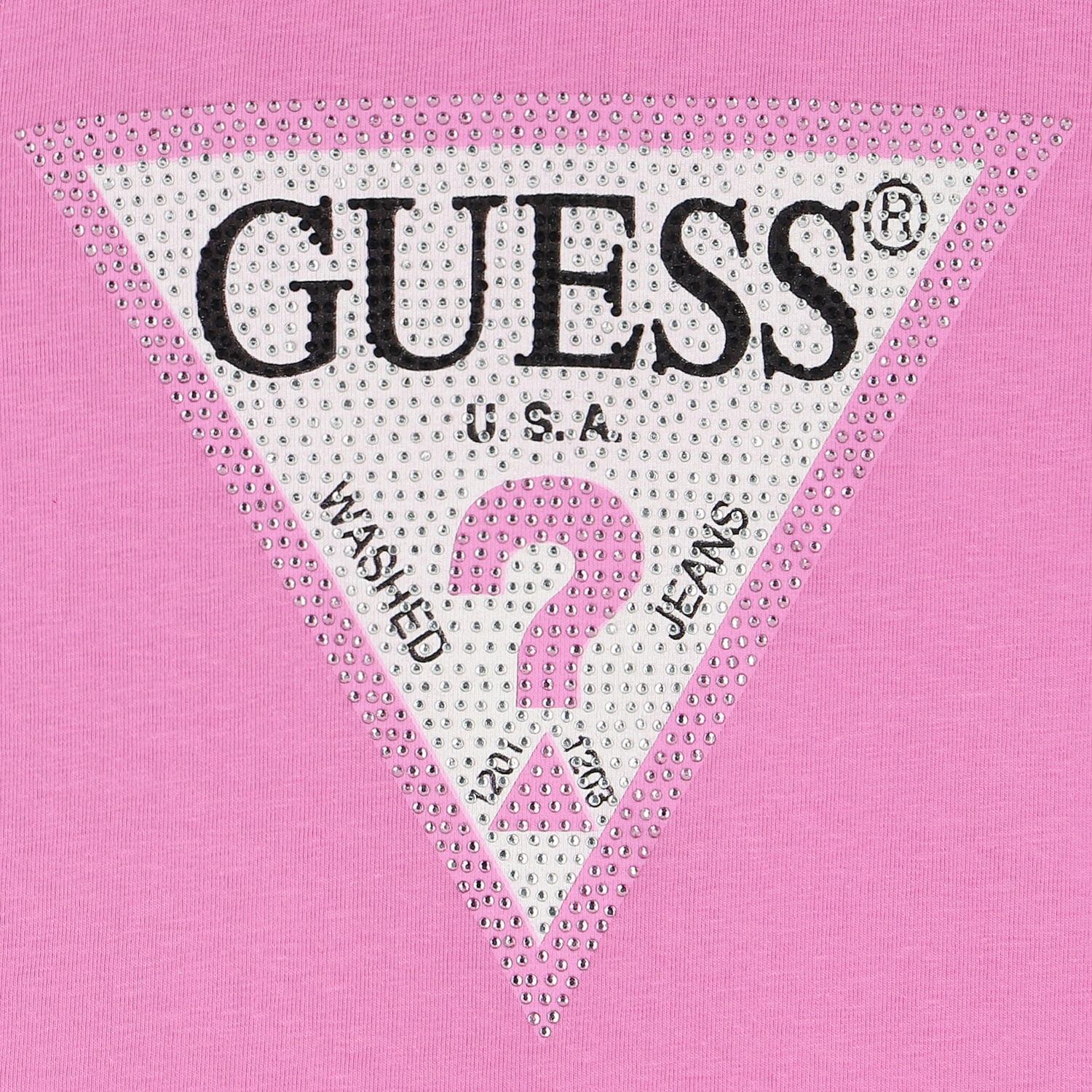 Girls Pink Diamante Logo T-Shirt, 1, hi-res