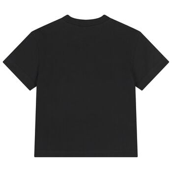 Girls Black Teddy Bear Logo T-Shirt