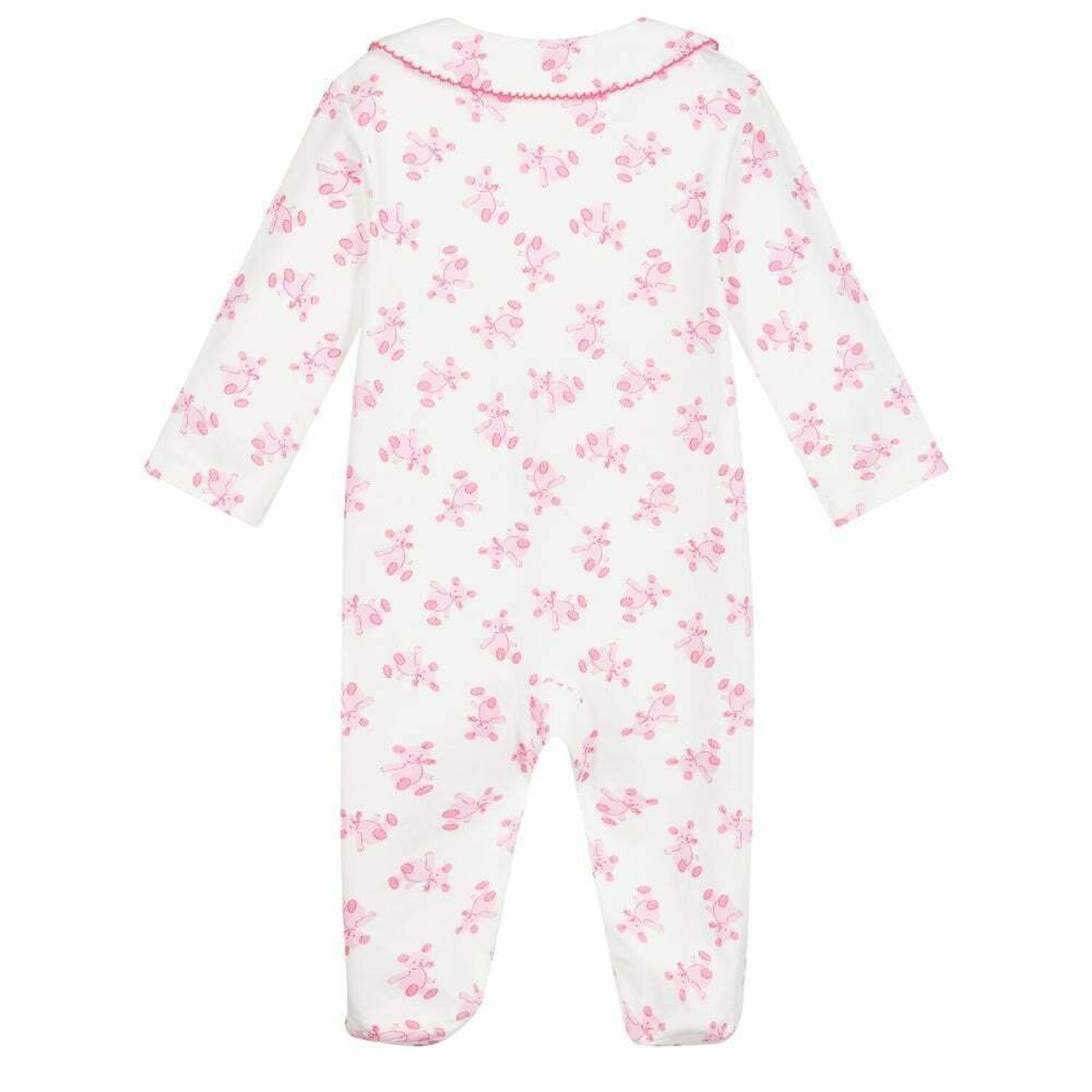 Baby Girls White & Pink Teddy Babygrow, 2, hi-res
