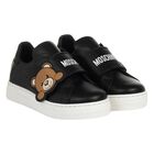 Black Teddy Bear Logo Trainers, 1, hi-res