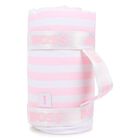 Baby Girls White & Pink Striped Logo Blanket , 2, hi-res