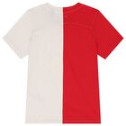 Boys Red & Ivory Teddy Bear Logo T-Shirt, 1, hi-res