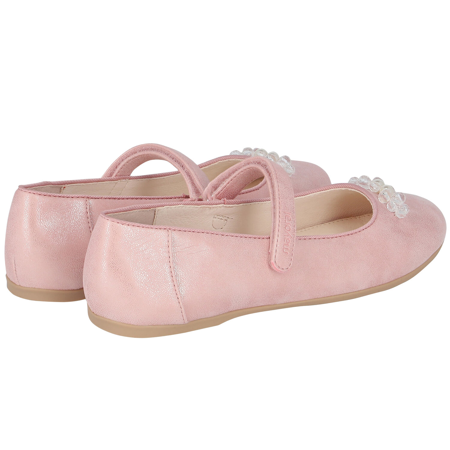 Girls Pink Pearl & Crystal Ballerina Shoes, 3, hi-res image number null