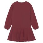 Girls Burgundy Studded Dress, 2, hi-res