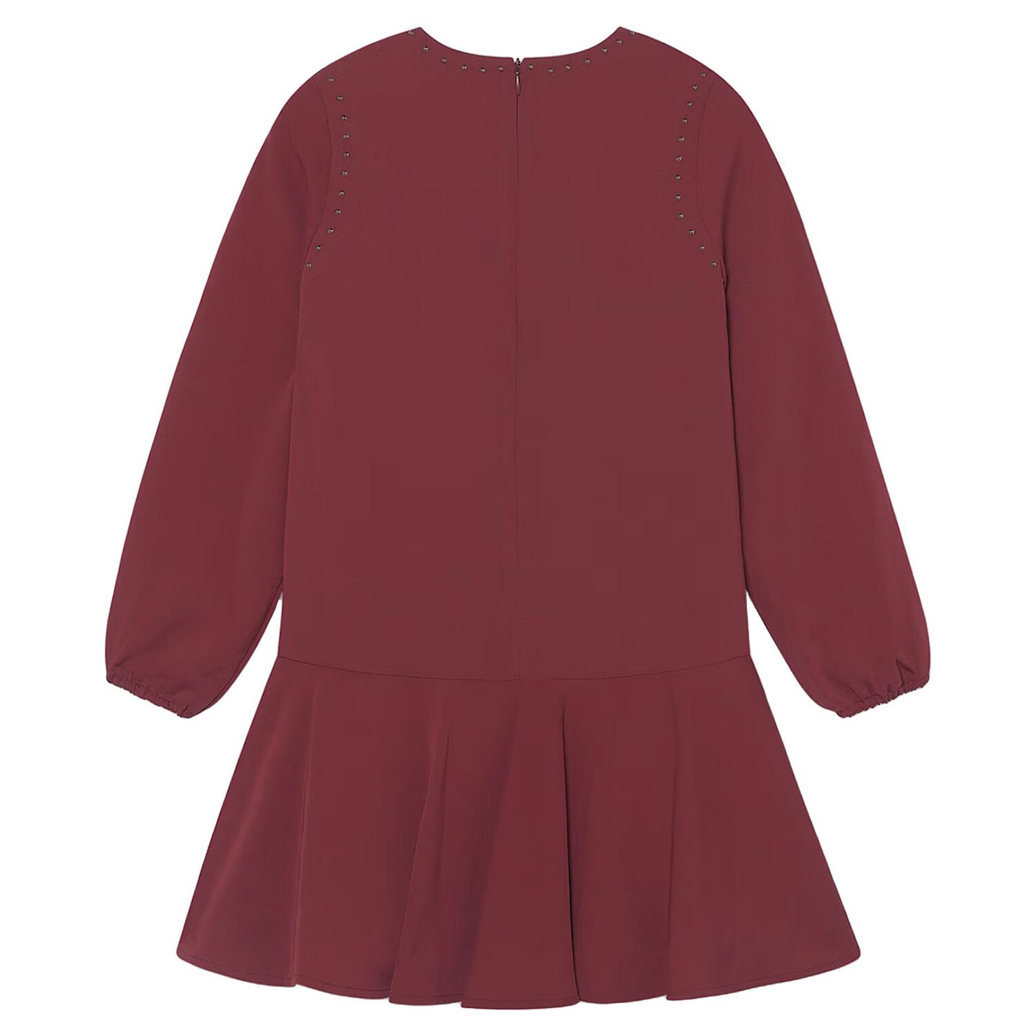 Girls Burgundy Studded Dress, 2, hi-res