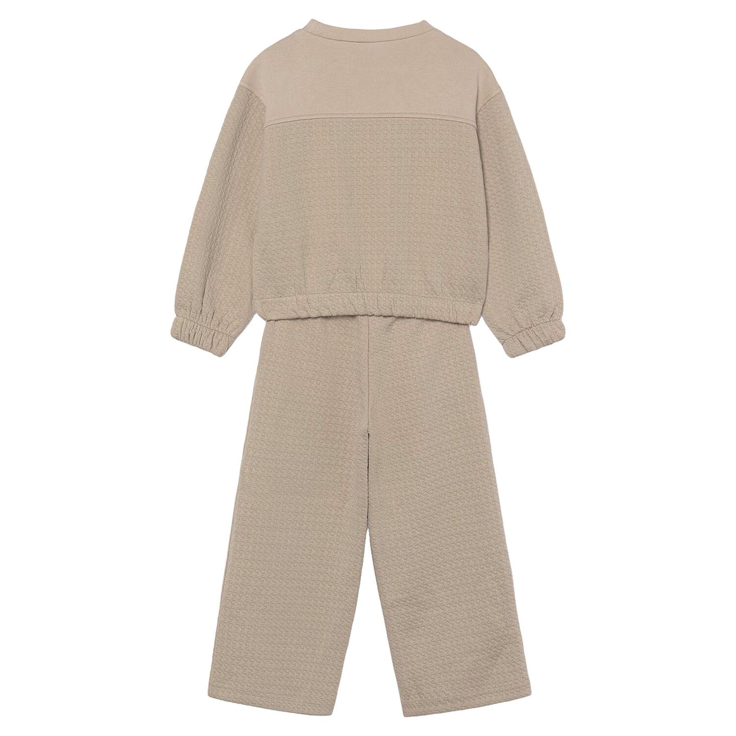 Girls Beige Trousers Set, 1, hi-res