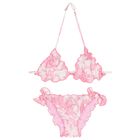 Girls Pink & White Jungle Bikini, 1, hi-res