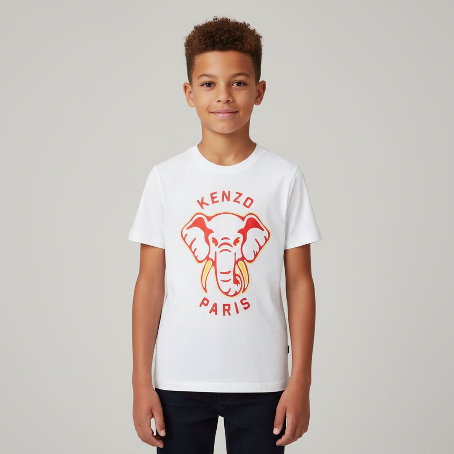 Boys White Elephant Logo T-Shirt, 1, hi-res image number null
