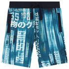 Boys Blue Logo Shorts, 4, hi-res