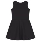 Girls Black Logo Dress, 1, hi-res