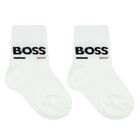 Baby Boys White Logo Socks ( 3-Pack ), 1, hi-res