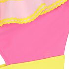 Girls Pink & Yellow Ruffle Swimsuit, 1, hi-res