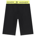 Younger Boys Black Logo Shorts, 1, hi-res