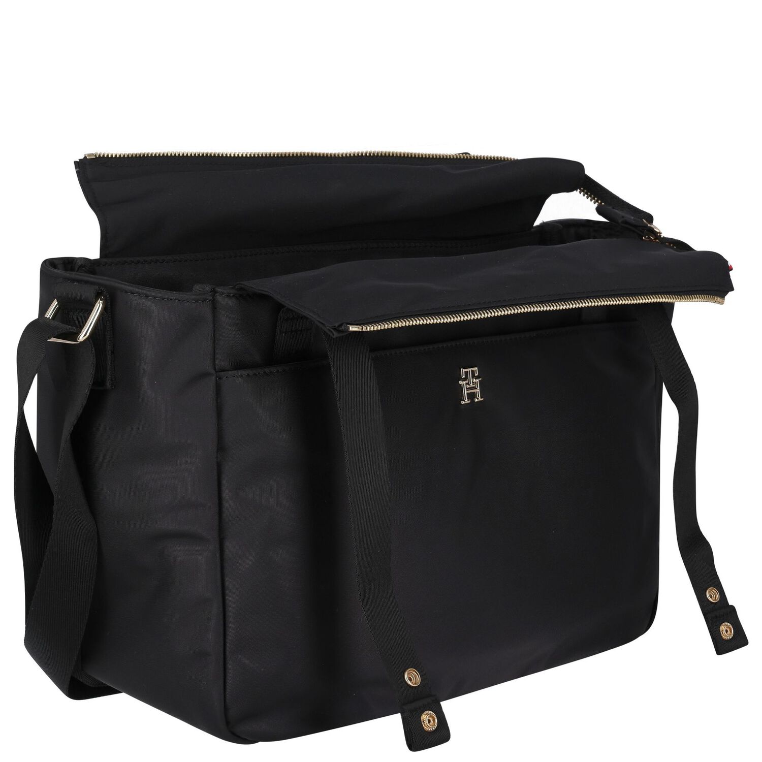 Black Logo Baby Changing Bag, 1, hi-res