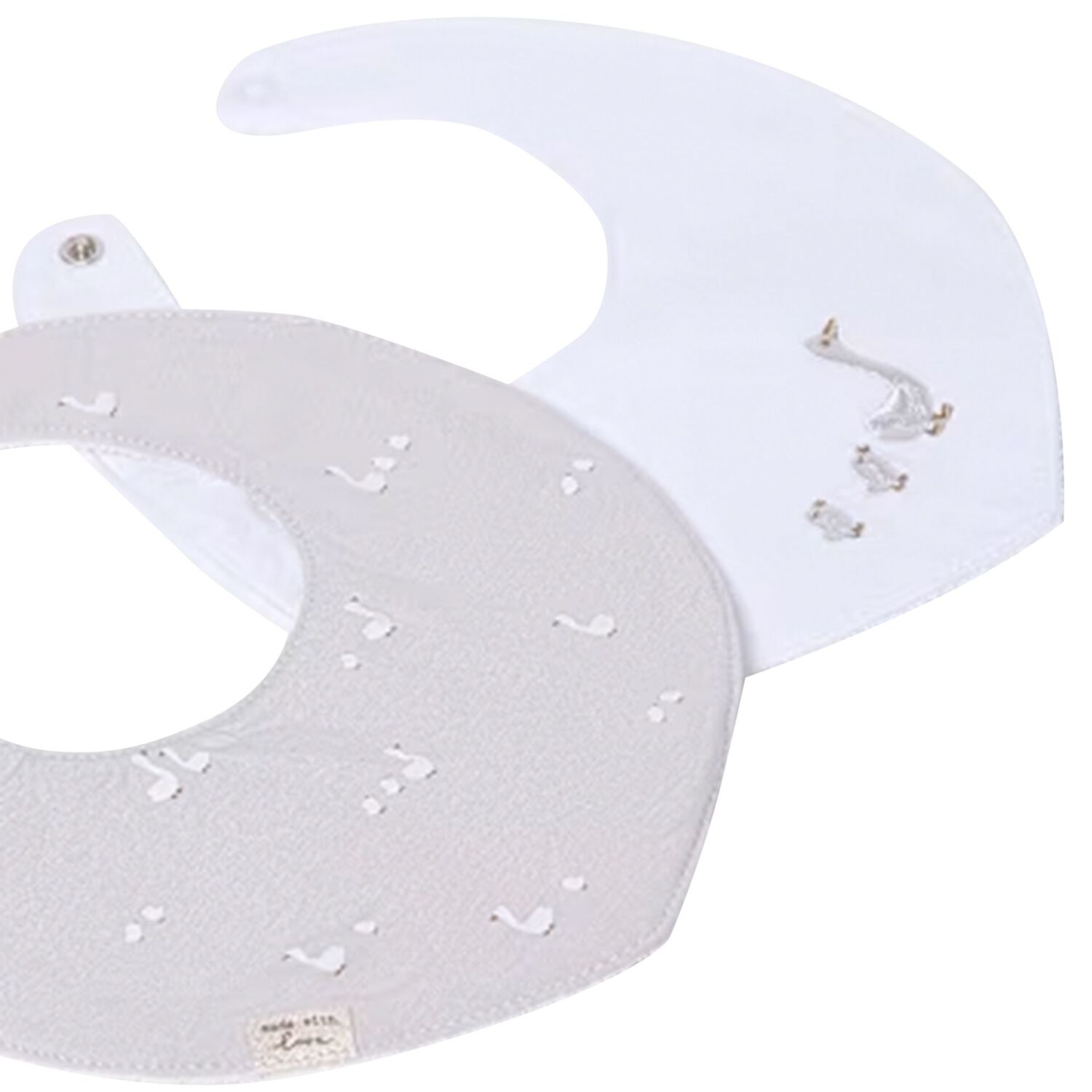 White & Grey Baby Bibs ( 2-Pack ), 2, hi-res