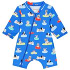 Baby Boys Blue Sunsuit Set, 1, hi-res