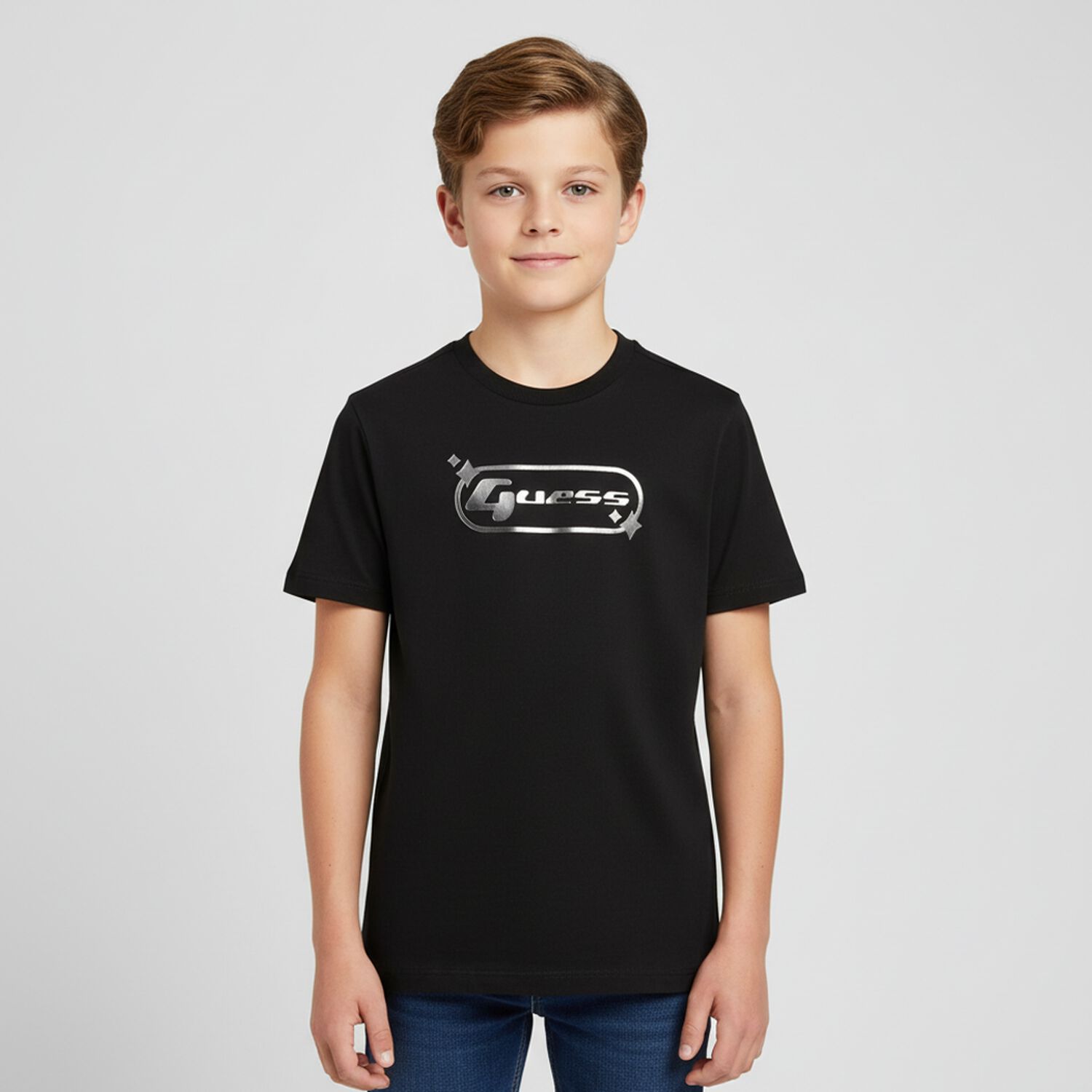 Boys Black Logo T-Shirt, 1, hi-res image number null