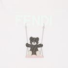 Baby Girls White & Pink Teddy Bear Logo Nest, 1, hi-res