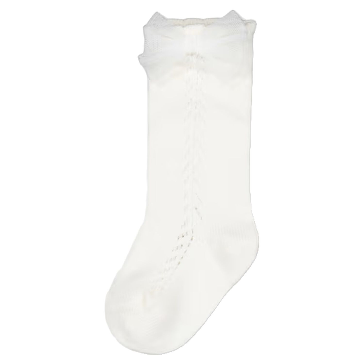 Younger Girls White Bow Knitted Socks, 4, hi-res