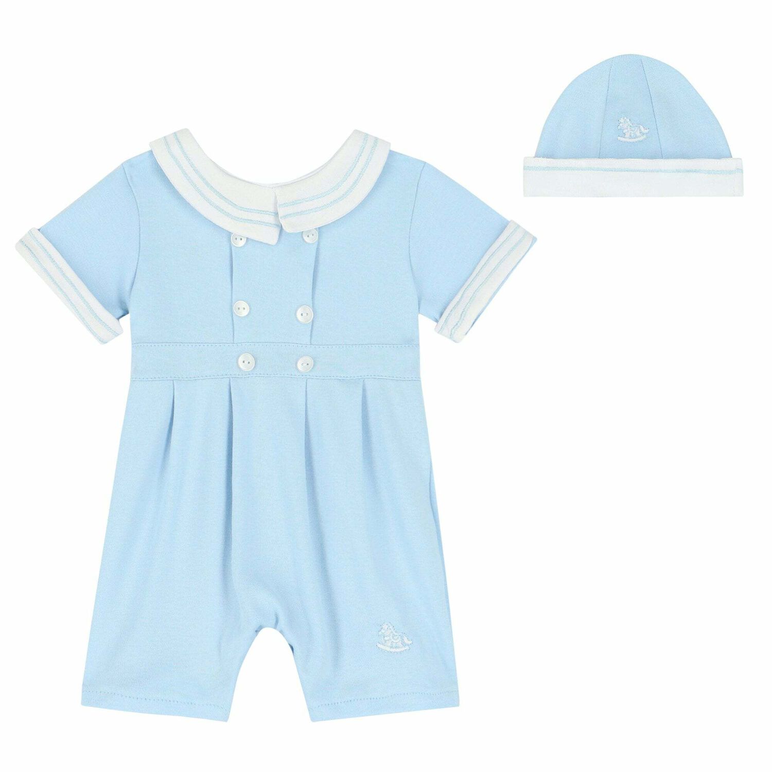 Baby Boys Blue Romper Set, 1, hi-res image number null