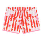 Girls Pink, Red & White Striped Shorts, 1, hi-res