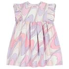 Girls Pink & White Ruffled Iride Dress, 1, hi-res