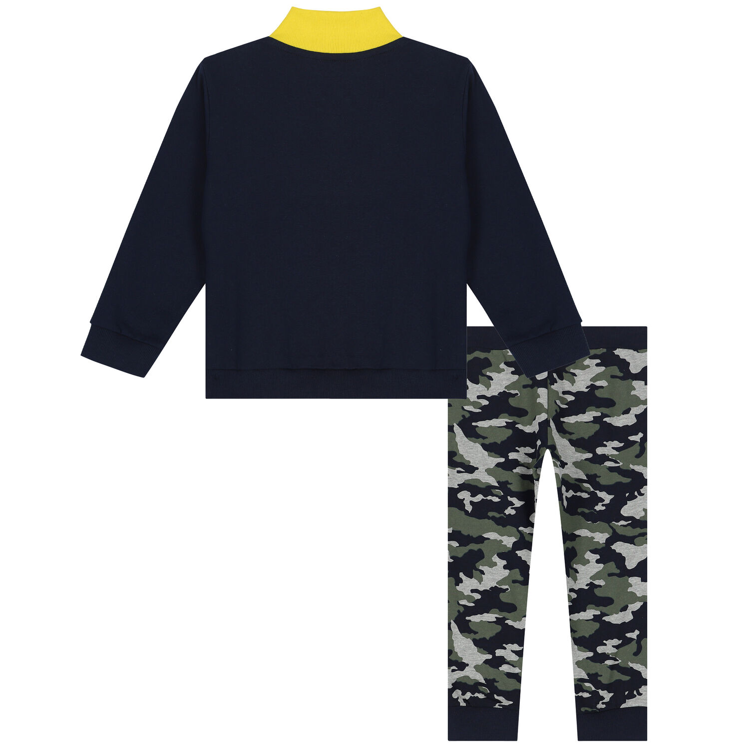 Boys Navy & Green Camouflaged Tracksuit, 1, hi-res