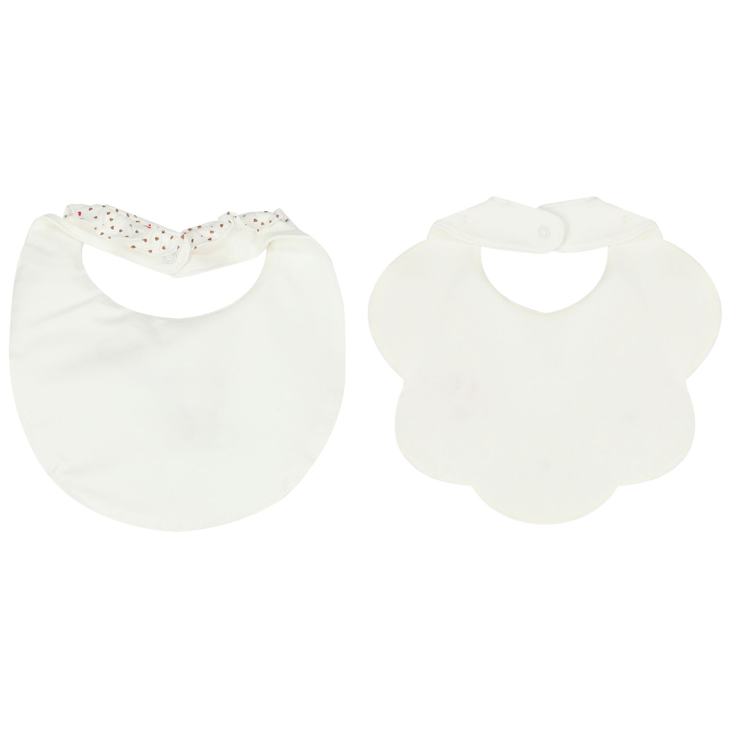 Baby Girls Ivory Teddy Bear Bibs (2 Pack), 1, hi-res