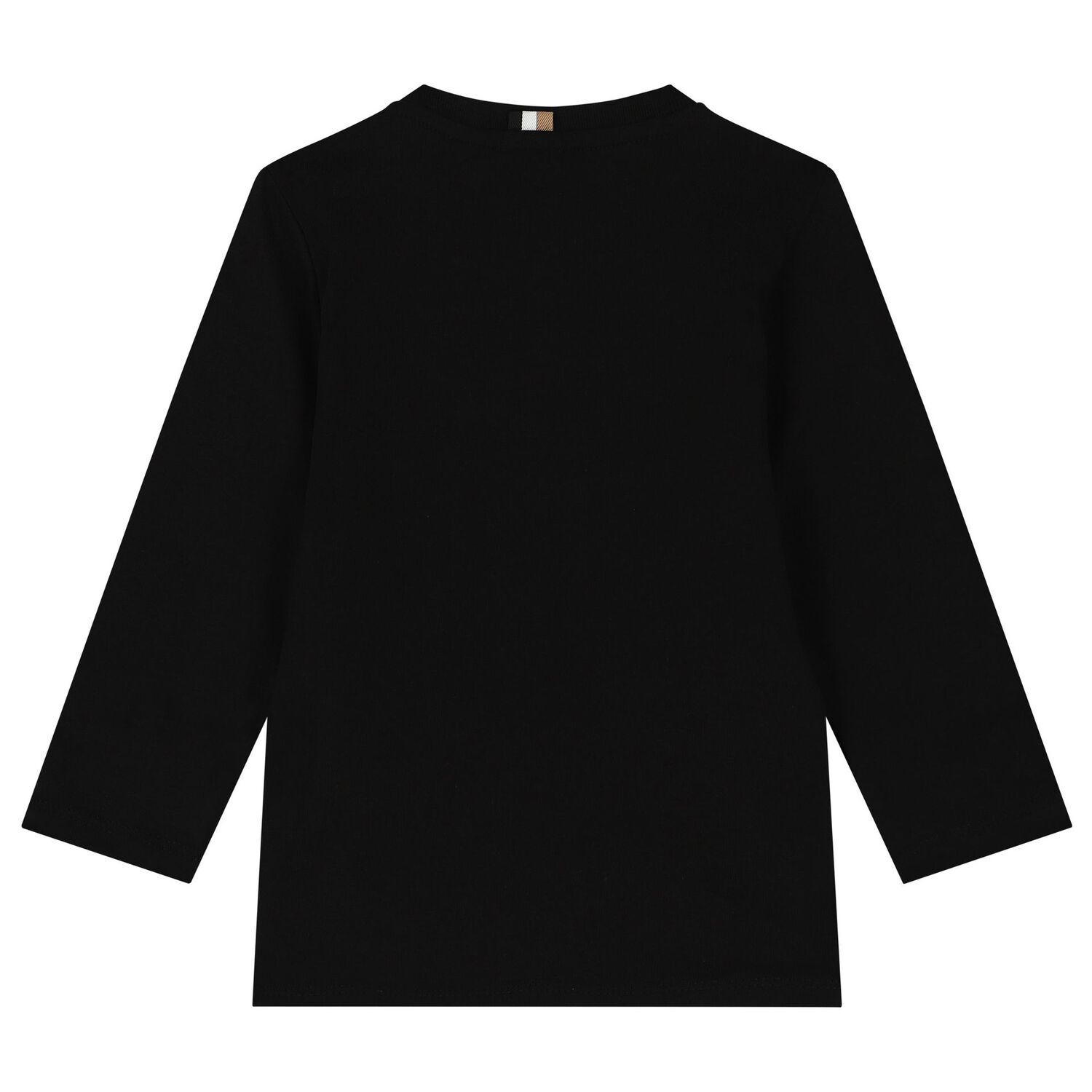 Younger Boys Black Logo Long Sleeve Top, 1, hi-res