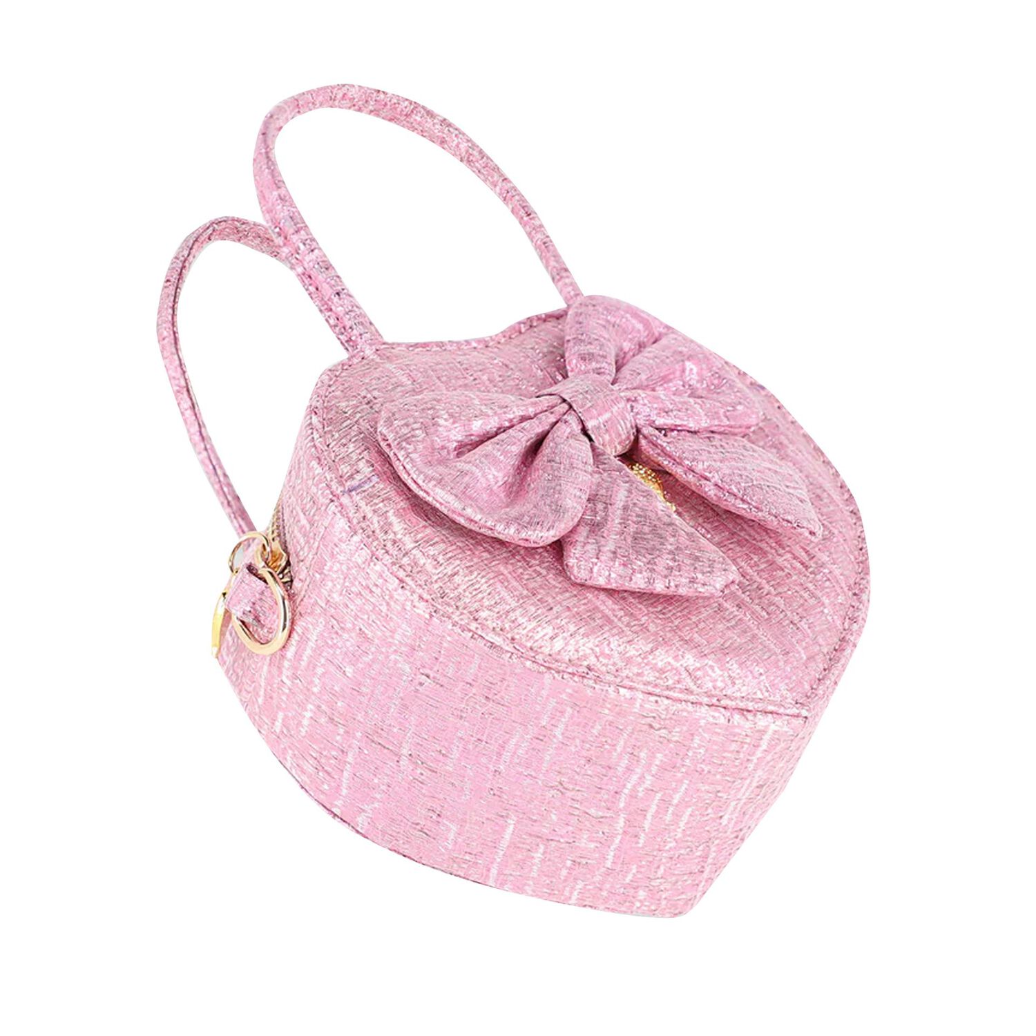 Girls Pink Jacquard Handbag, 1, hi-res image number null