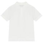 Boys White Logo Polo Shirt, 1, hi-res