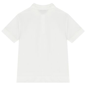 Boys White Logo Polo Shirt