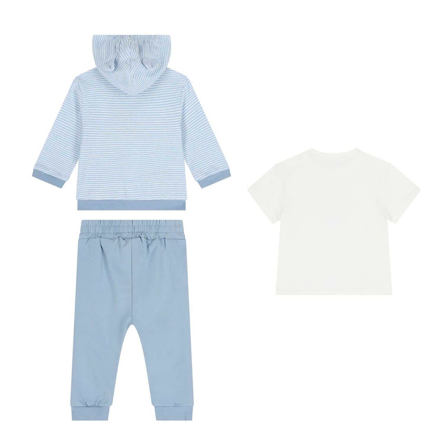 Baby Boys White & Blue 3 Piece Tracksuit, 1, hi-res